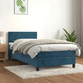 vidaxl-lozko-kontynentalne-z-materacem-niebieskie-aksamit-100x200cm