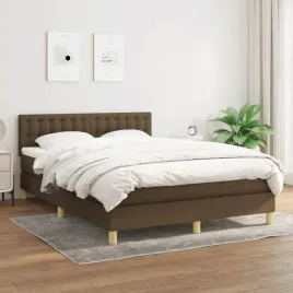 vidaxl-lozko-kontynentalne-z-materacem-brazowe-tkanina-140x200-cm