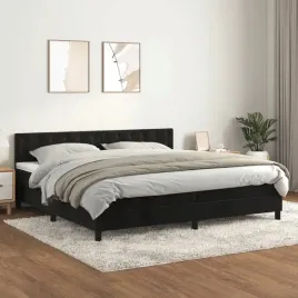vidaxl-lozko-kontynentalne-z-materacem-czarne-aksamit-200x200-cm