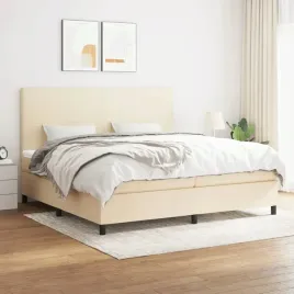 vidaxl-lozko-kontynentalne-z-materacem-kremowe-tkanina-200x200-cm