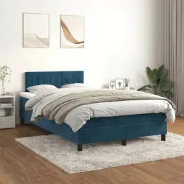 vidaxl-lozko-kontynentalne-z-materacem-ciemnoniebieskie-120x200-cm