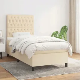 vidaxl-lozko-kontynentalne-z-materacem-kremowe-tkanina-90x190-cm