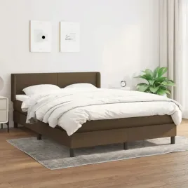 vidaxl-lozko-kontynentalne-z-materacem-brazowe-tkanina-140x200-cm