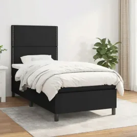 vidaxl-lozko-kontynentalne-z-materacem-czarne-tkanina-80x200-cm