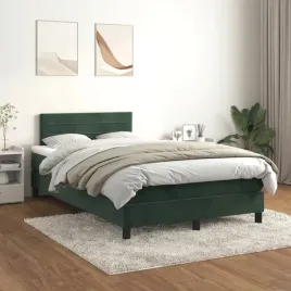 vidaxl-lozko-kontynentalne-z-materacem-ciemnozielone-120x200-cm