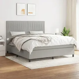 vidaxl-lozko-kontynentalne-z-materacem-jasnoszare-tkanina-160x200-cm
