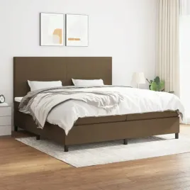 vidaxl-lozko-kontynentalne-z-materacem-brazowe-tkanina-200x200-cm