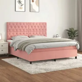 vidaxl-lozko-kontynentalne-z-materacem-rozowe-160x200-cm-aksamit