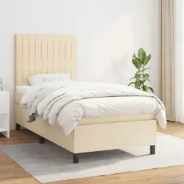 vidaxl-lozko-kontynentalne-z-materacem-kremowe-tkanina-100x200-cm