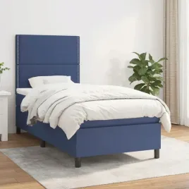 vidaxl-lozko-kontynentalne-z-materacem-niebieskie-tkanina-90x190-cm