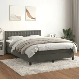 vidaxl-lozko-kontynentalne-z-materacem-ciemnoszara-aksamit-140x190cm
