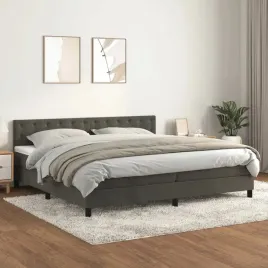 vidaxl-lozko-kontynentalne-z-materacem-ciemnoszary-aksamit-200x200cm