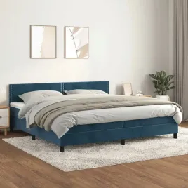 vidaxl-lozko-kontynentalne-z-materacem-niebieskie-aksamit-200x200cm