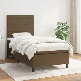 vidaxl-lozko-kontynentalne-z-materacem-brazowe-tkanina-100x200-cm