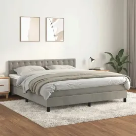 vidaxl-lozko-kontynentalne-z-materacem-jasnoszare-180x200cm-aksamit