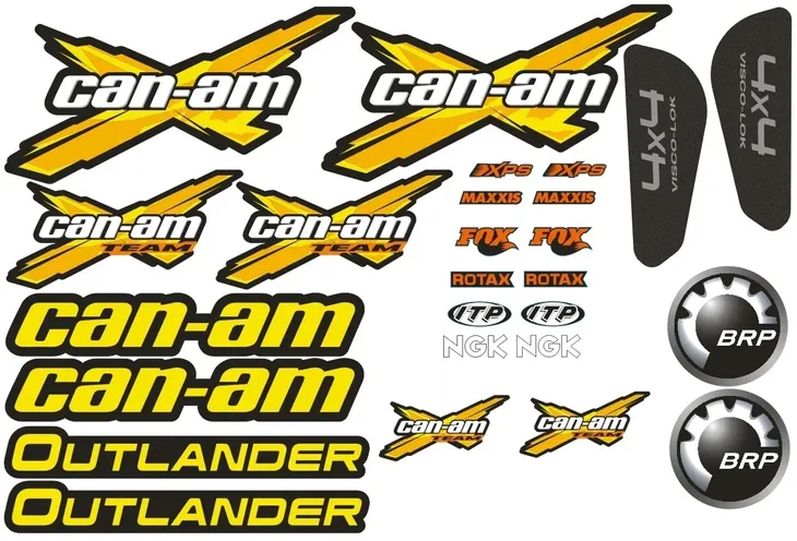 Zestaw naklejek Can-am outlander kolor żółty QUAD ATV