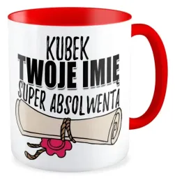 kubek-czerwony-prezent-absolwent-uczen-twoje-imie