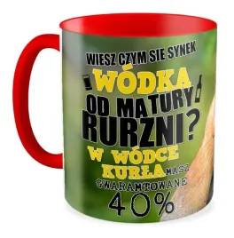 kubek-czerwony-nosacz-kurla-prezent-matura-maturzysta-absolwent-uczen