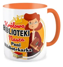 kubek-pomaranczowy-pani-bibliotekarka-krolowa