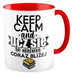 kubek-czerwony-prezent-matura-keep-calm-and-ucz-sie-egzamin-coraz-blizej