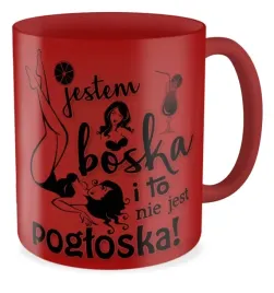 kubek-czerwony-jestem-boska-prezent-dziewczyny