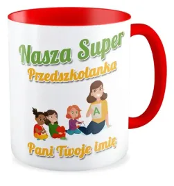 kubek-czerwony-super-przedszkolanka-twoje-imie