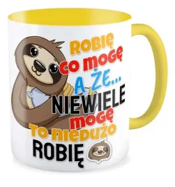kubek-zolty-prezent-leniwiec-robie-co-moge-wiec-nieduzo-robie-zabawny