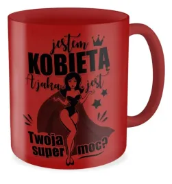 kubek-czerwony-jestem-kobieta-prezent-dziewczyny