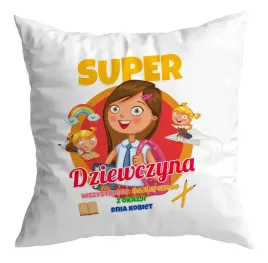 poduszka-prezent-super-dziewczyna-szkola-dzien-kobiet-upominek-dla-niej