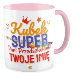 kubek-rozowy-super-przedszkolanka-twoje-imie