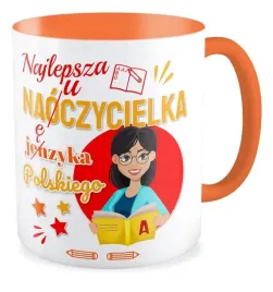 kubek-pomaranczowy-nauczycielka-polskiego