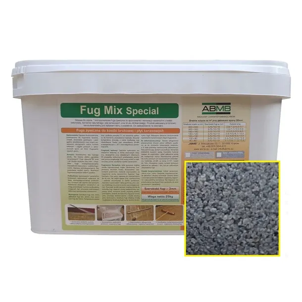 Fuga żywiczna do kostki brukowej 25kg ABMB fug mix special GRAFITOWY