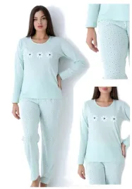 komplet-pizama-damska-mietowa-stokrotki-dlugi-rekaw-spodnie-3xl