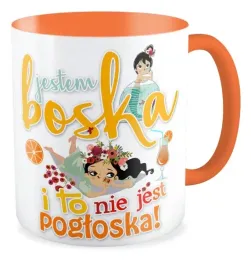 kubek-pomaranczowy-prezent-jestem-boska-dziewczyna-szkola-dzien-kobiet-niej