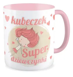 kubek-rozowy-super-dziewczynka-dzien-kobiet-dziewczyna-szkola-prezent