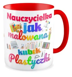 kubek-czerwony-nauczycielka-plastyki-jak-malowana