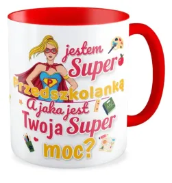 kubek-czerwony-super-przedszkolanka-twoje-imie