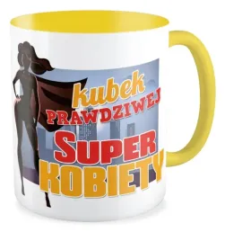 kubek-zolty-prezent-super-kobieta-dziewczyna-szkola-dzien-kobiet-dla-niej