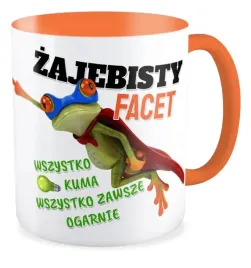 kubek-pomaranczowy-prezent-zaba-zajebisty-facet