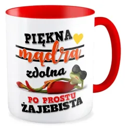 kubek-czerwony-zaba-piekna-madra-zdolna-zajebista