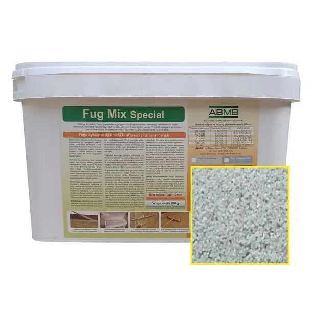 Fuga żywiczna do kostki brukowej 25kg ABMB fug mix special BETONOWO SZARY
