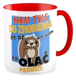 kubek-czerwony-prezent-leniwiec-mam-tyle-do-zrobienia-ze-nie-wiem-co-olac