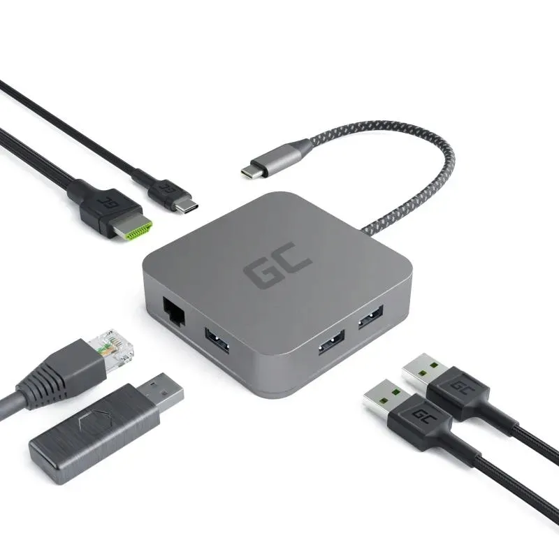 hub-usb-6w1-green-cell-usb-c-ak61-stan-nowy