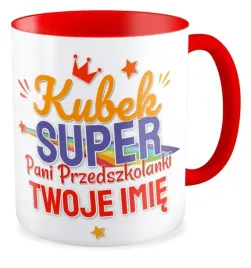 kubek-czerwony-super-przedszkolanka-twoje-imie