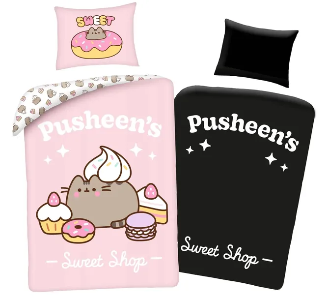 Pościel Świecąca w ciemności 160x200 Pusheen Kotek Sweet Różowy