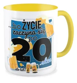 kubek-zolty-prezent-na-20-urodziny-zycie-zaczyna-sie-po-20-upominek-sto-lat
