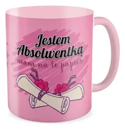 kubek-rozowy-prezent-absolwent-absolwentka-jestem-absolwentka-koniec-szkoly