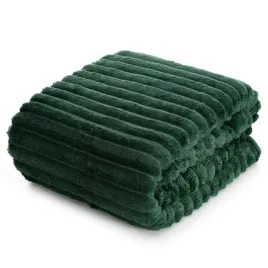 gruby-koc-soft-zielony-170x210-pasy-3d-prazki-cieply-miekki-pled-kocyk-glam