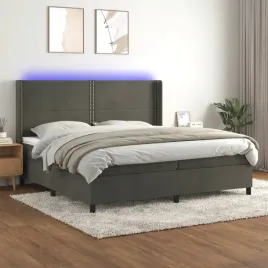 vidaxl-lozko-kontynentalne-z-materacem-i-led-szary-aksamit-200x200cm