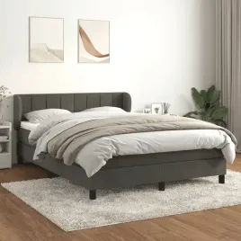 vidaxl-lozko-kontynentalne-z-materacem-ciemnoszara-aksamit-140x190cm